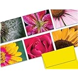 Flowers- 36 Note Cards for $12.99 - 6 Designs - Blank Cards - Yellow Envelopes Included