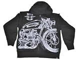 Hurley Boys Full Zip Hoodie Sweatshirt Motorcycle Black Large 14/16