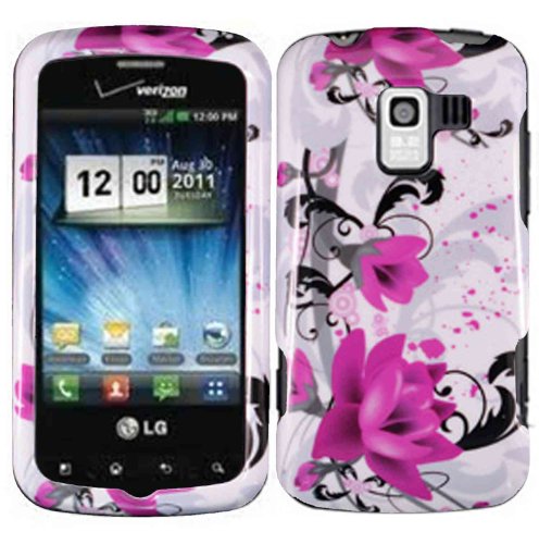 Purple Lily Hard Case Cover for LG Enlighten VS700 LG Optimus Slider LS700 LG Optimus Q