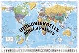 World Map - Timezones - Country Flags - Giant Poster - 100cm x 140cm