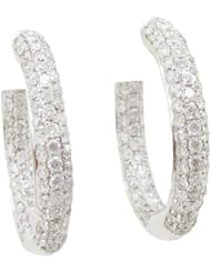 Women 14k Yellow Gold 1.03ctw diamond Hoop earring 53 LE286W Size 3.65