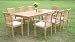 Outdoor Living : 9 PC Teak Outdoor Patio - 71" Rectangle Table, 6 Stacking Chairs