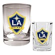 Los Angeles Galaxy Soccer Rocks Glass and Square Shot Glass Set - Primary Logo MAJOR-LEAGUE-SOCCER Soccer