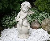 Eigenschaften   / Engel mit Rose auf einer Kugel Skulptur Statue NEU