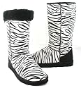 Zebra Suede Fleece Shearling Winter Boots Women---Vegan Friendly!