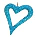 Jazzy Blue Glitter Asymmetrical Heart Christmas Ornament