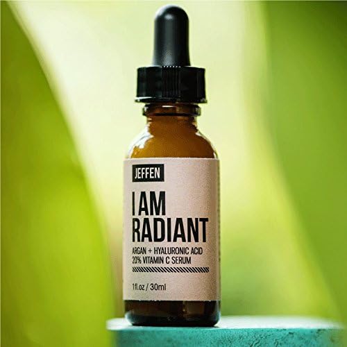 Jeffen Vitamin C Serum 20% ✮ With Virgin Argan Oil And Hyaluronic Acid ✮ Best Anti-Aging Serum For Face ✮ Improve And Moisturize Your Skin ✮ Organic and Natural ✮ Free Facial Massage Guide ✮ 100% Money Back Guarantee