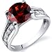 Solitaire Style 2.50 carats Garnet Ring in Sterling Silver Available in Sizes 5 thru 9