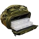 Green Fishing Travel Bag Carryall with 2 Tackle Boxes