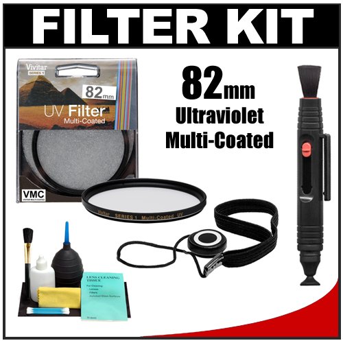 Vivitar Series 1 82mm Multi-Coated Ultraviolet UV Glass Filter with + LensPen + CapKeeper + Lens Cleaning Kit for Canon, Nikon, Sony, Olympus & Pentax Lenses