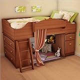 South Shore Imagine Kids Loft Bed 2 Piece Bedroom Set in Morgan Cherry Fini ....