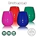 Stemless Silicone Wine Glasses | Set of 4 - 12 Oz Fun Vibrant Colors | Unbreakable | Eco Friendly | Take Anywhere on the Go | Fill with Your Favorite Beverage | Summertime Must Have | Travel Storage Bag Included