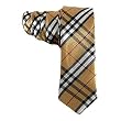 BEIGE PLAID MENS SLIM NECKTIE