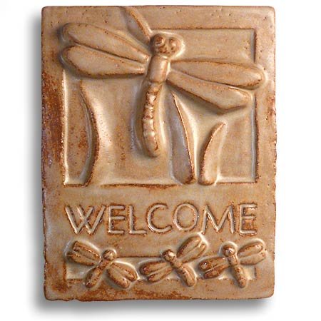 Dragonfly Ceramic Welcome Plaque