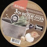 KITTAMOR Granite Nonstick Aluminum 3-Quart Dutch Oven with Lid