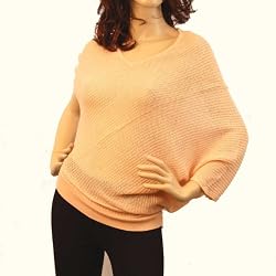 Sexy Knit Sheer Top Sweater Shirt Bat Sleeve Design