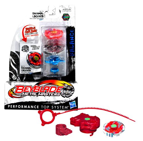 Hasbro Year 2010 Beyblade Metal Masters High Performance Battle Tops - Balance WA130HF BB-74 THERMAL LACERTA with Face Bolt, Lacerta Energy Ring, Thermal Fusion Wheel, WA130 Spin Track, HF Performance Tip and Ripcord Launcher Plus Online Code