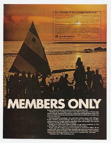 1967 Eastern Airlines Members Only Travel Club ETC Print Ad (18057)