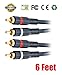 iMBAPrice® Premium 6-Feet Audio Stereo Cable 22AWG Gold Plated 2 RCA M/M Plug Cable 2 M