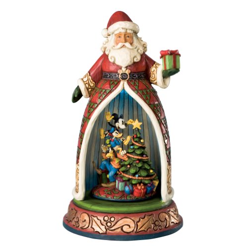 JIM SHORE SANTA WITH MICKEY SCENE - TREE TRMMING PARTY