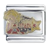Sport Track Star Running Italian Charms Bracelet Link