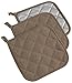 DII Basic Terry Collection Quilted 100% Cotton, Potholder, Brown, 3 Piece