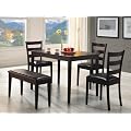 5pc Dining Table, Chairs & Bench Set Cappuccino Finish