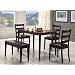 5pc Dining Table, Chairs & Bench Set Cappuccino Finish
