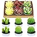 Swpeet 12Pcs Decorative Succulent Cactus Tealight Candles Kit, Cute Smokeless Succulent Plants Perfect for Candles Festival Wedding Props and House-Warming Party (N0.7-Candle)