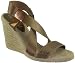 Andre Assous Paloma Bronze Pewter Silver Wedge Espadrille Sandals