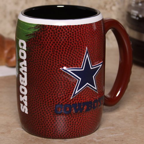 Dallas Cowboys 16 Ounce Playing Field Sculpted Logo Relief Coffee Mug
