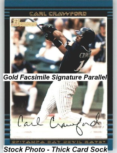 2002 Bowman Draft Gold #139 Carl Crawford - Tampa Bay Devil Rays (Baseball Cards)