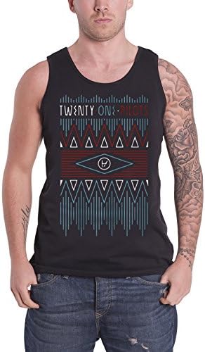 Twenty One Pilots Zig Zag Logo Official Mens New Black Vest Top