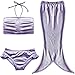 YiZYiF Mermaid Tail Costume Childs Kids Girl Swimwear Swimsuit 3 Pieces Bikini Set