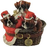 2.75 Amercian Kennel Club Boxers in a Basket Dog Christmas Figure