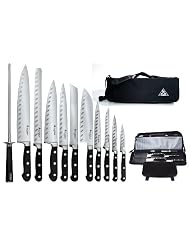 Saber F-12 Full Tang German Steel Working Chef Knives with Chef's Knife Bag by Saber Knives