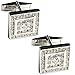 Sterling Silver Cuff Links Pair Black Zircon Gemstone (cflng255)
