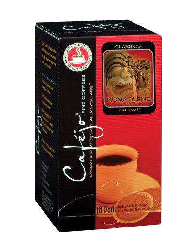 Cafejo CBS1034 Kona Blend Coffee Pods 72Pack Smooth Mild