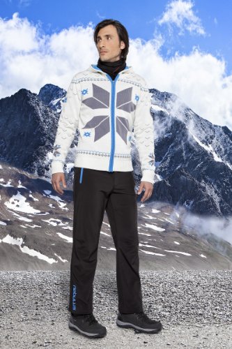 NEBULUS - PANTALON EN SOFTSHELL KOPENHAGEN - pantalon de ski pour homme - noir et turquoise (Q263), 44