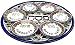 Round Armenian Ceramic Seder Plate with 6 Bowls, Colourful Grape Design, 30cm