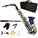Cecilio 2Series AS-280BL Blue Lacquered w/ Gold Accents Alto Saxophone w/ Case and Accessories