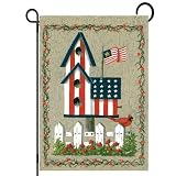 Patriotic Birdhouses Garden Flag