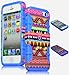 Bastex Hybrid Case for Apple Iphone 5, 5s, 5g - Blue Silicone / Aztec Tribal Hard