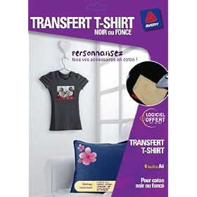 Avery - 4 Transfert T - Shirt Pour Textiles Noirs