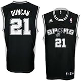 Tim Duncan Jersey: adidas Black Replica #21 San Antonio Spurs Jersey