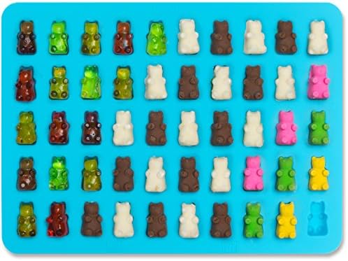 Gummy Bears Molds for Hard Candy &amp; Chocolate Making- Silicone Soap and Ice Cube Trays- Party Buffet, Baking, Wedding Favor Maker &amp; Baby Shower Supplies - Novelty / Silly Shapes - 50 Cavity (2)