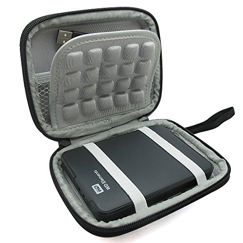 Co2Crea(TM) Hard EVA Shockproof Carrying Case Pouch Bag for Western Digital WD My Passport Studio Ultra Slim Essential WD Anniversary Edition Elements SE Portable 500GB 1TB 2TB External Hard Drive HDD Color Red