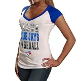 MLB Toronto Blue Jays Ladies Baby Jersey Raglan Premium T-Shirt - Natural (Small)