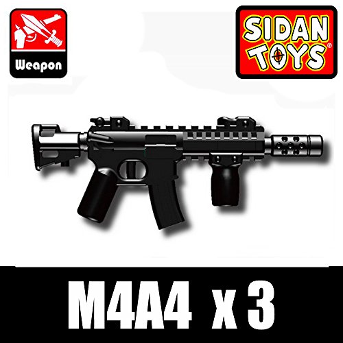 M4A4 Assault Rifle (3 Pack - Black) - Custom Minifigure Pieces