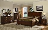 IMAGE OF Soho Panel Queen Bedroom Collection 6PC Group with Cherry Veneers.